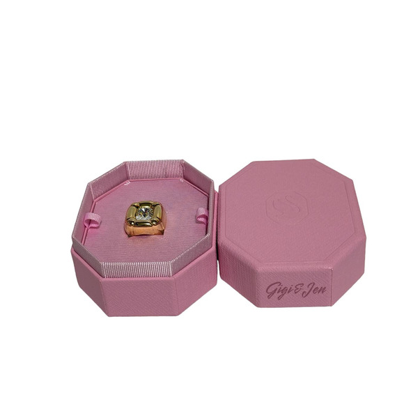 Swarovski Dulcis Cocktail Ring Size 60/ 9 Color gold New - Picture 9 of 10